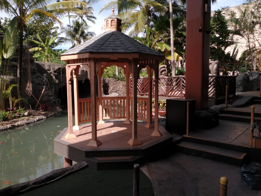 Wooden Gazebo over water