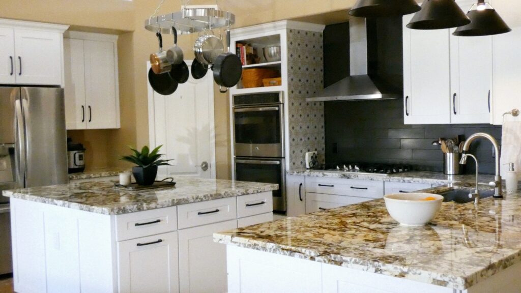 Kitchen Remodel with Granite Countertops and Black Wall